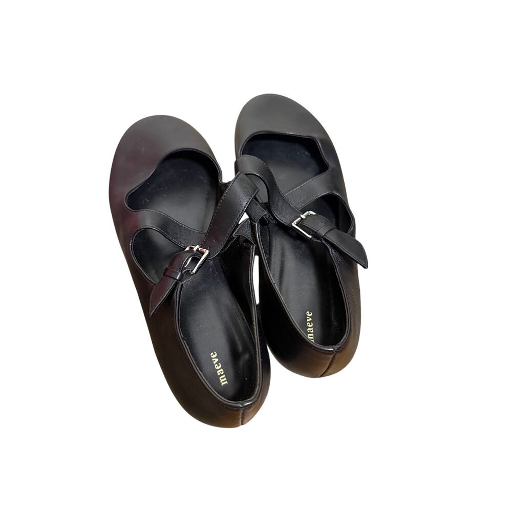 Anthropologie Maeve CrissCross Strap Mary Jane Flats in Black Sz. 9 - Picture 8 of 9